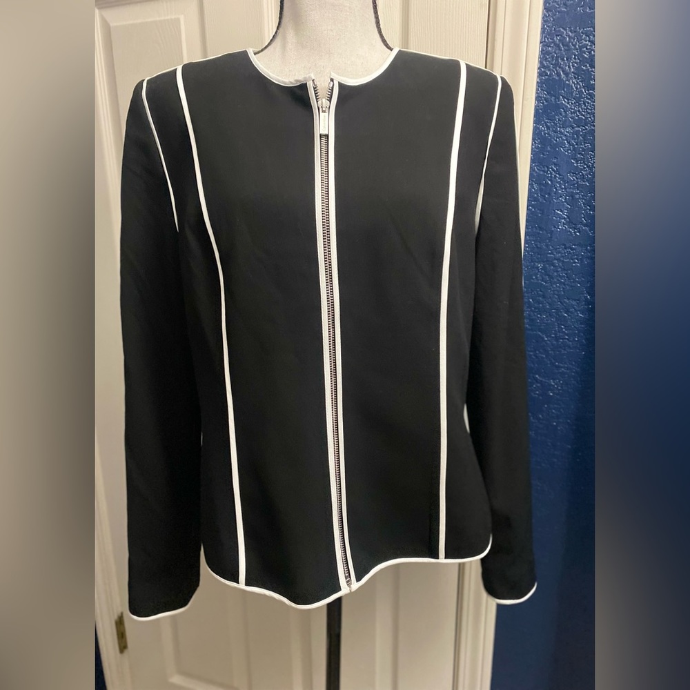 Calvin Klein Black Blazer with White Trim